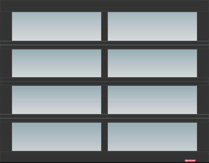 Porte de garage California, 9’ x 7’, profilé d’aluminium Noir