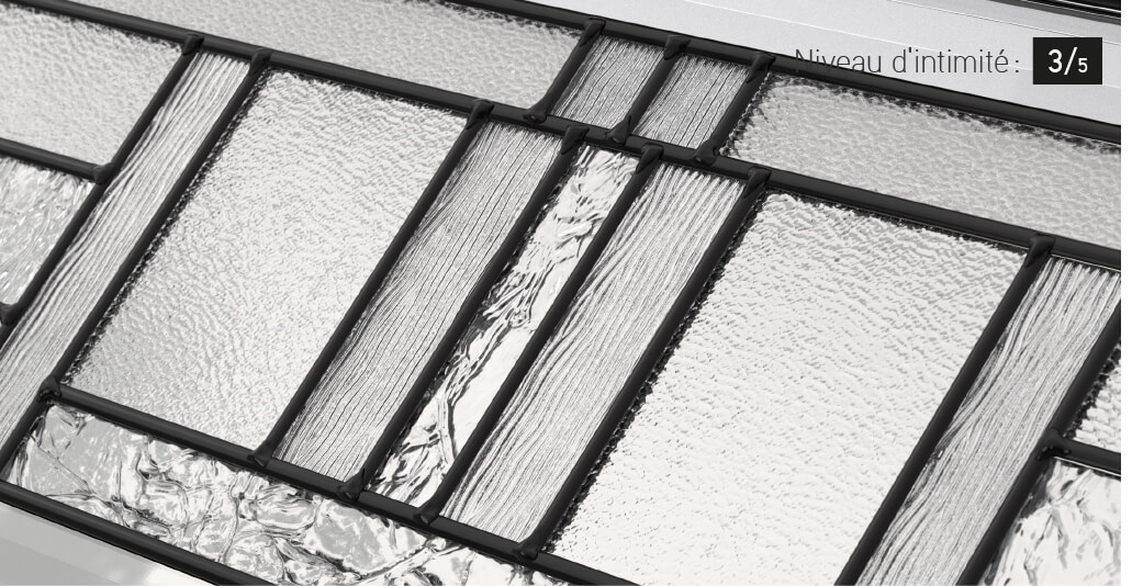 Le vitrail Cachet offre un design unique fait de 4 verres pour une élégance remarquable